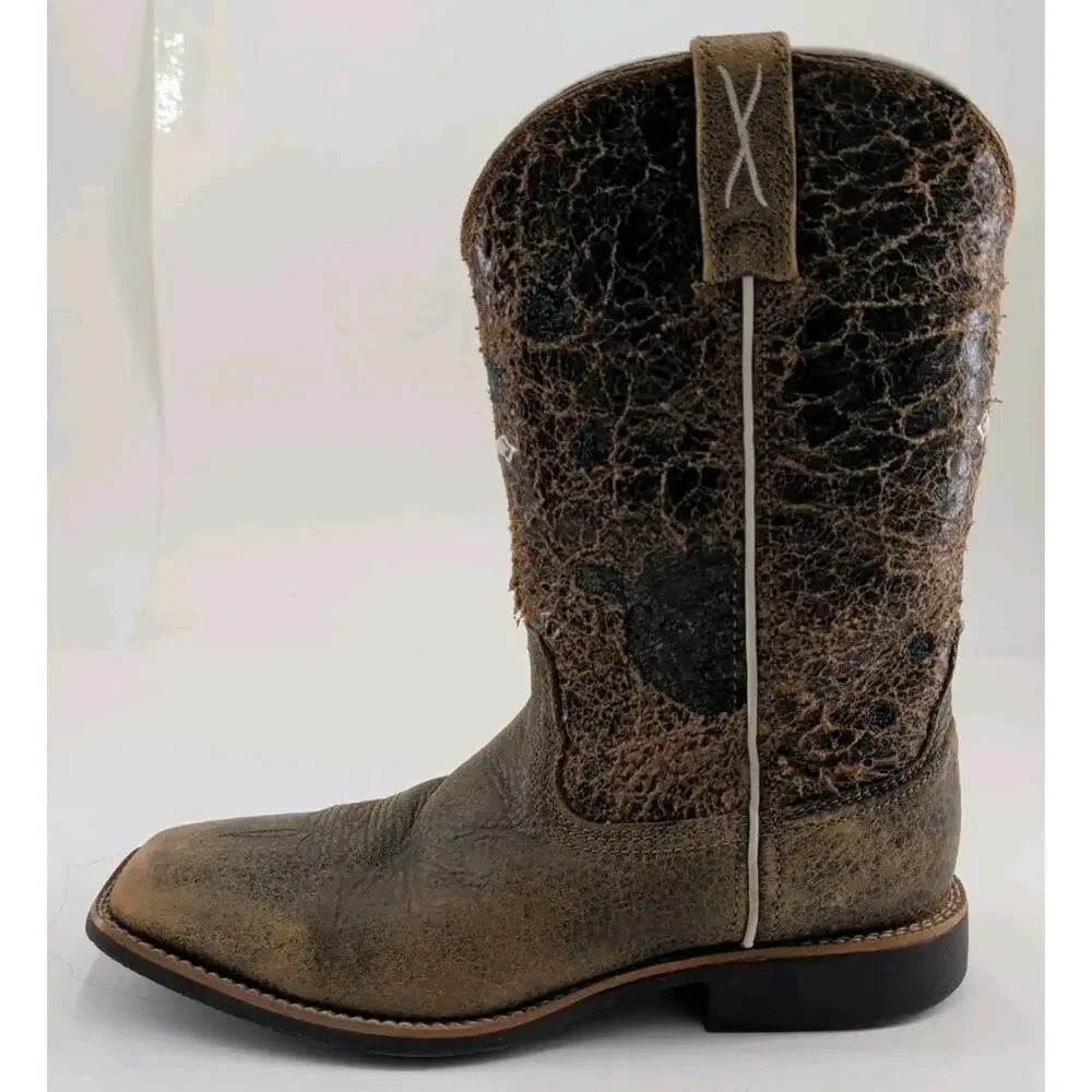 Twisted X Youth Top Hand Western Cowboy Boots YTH0001 Elephant Print Size 4M